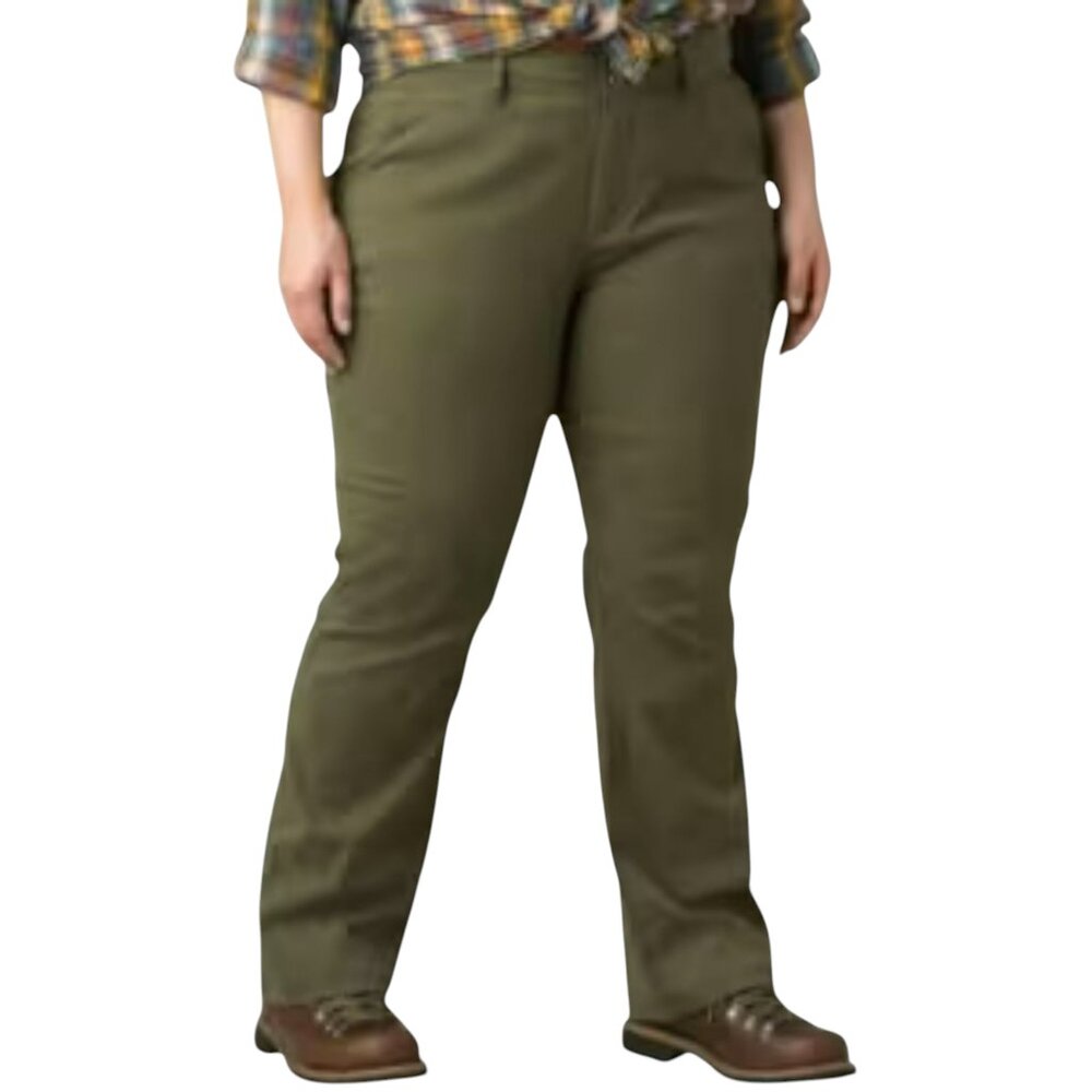 prAna Halle Pant Plus II 22W Olive ReZion Stretch Hiking Outdoor Pants NWOT